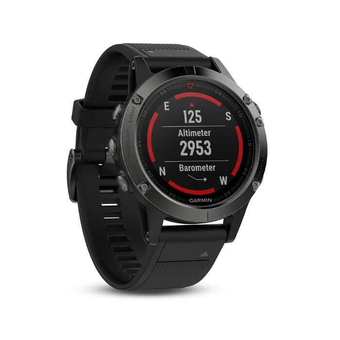 Garmin FÉNIX 5 Reloj GPS Multideporte Pulsómetro Muñeca Gris (Correa Negra)
