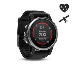 MONTRE GPS MULTISPORTS CARDIO POIGNET FENIX 5S SILVER (BRACELET NOIR)