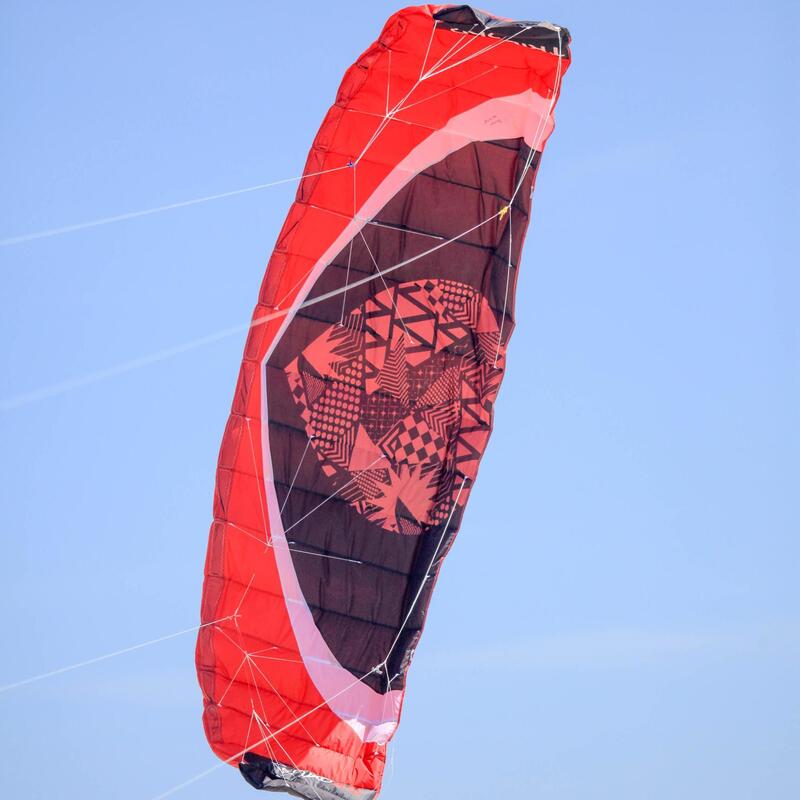 Aripă de Tracțiune Zeruko 3.5 m+ Bară de Pilotare Roșu 
