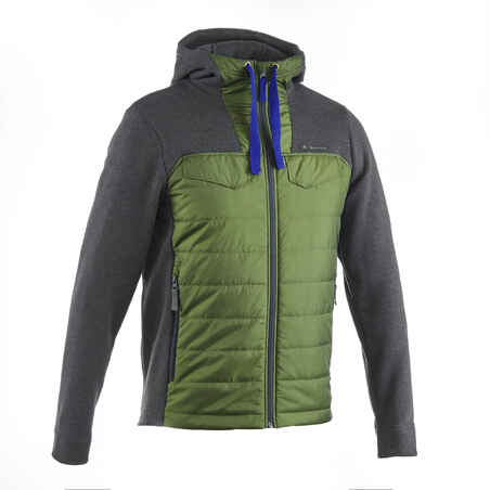 Sweater de senderismo en la naturaleza hombre NH500 Hybrid caqui 