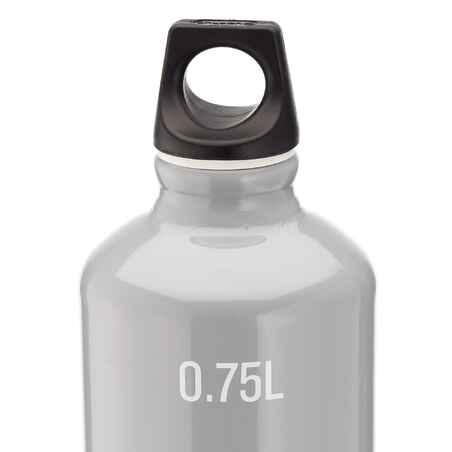 100 0.75L Screw-Top Aluminium Hiking Water Bottle - Grey