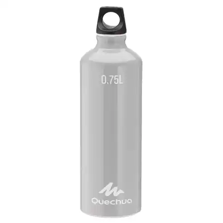 100 Aluminium Hiking Water Bottle with Screw Top 0.75 L - Grey