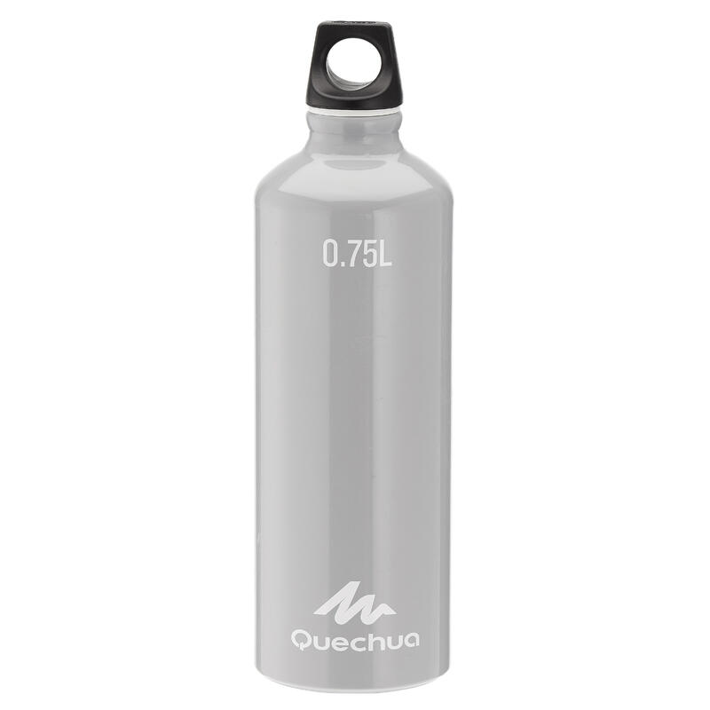 100 Aluminum Hiking Water Bottle with Screw Top 0.75 L - Grey 100 Aluminum Hiking Water Bottle with Screw Top 0.75 L - Grey