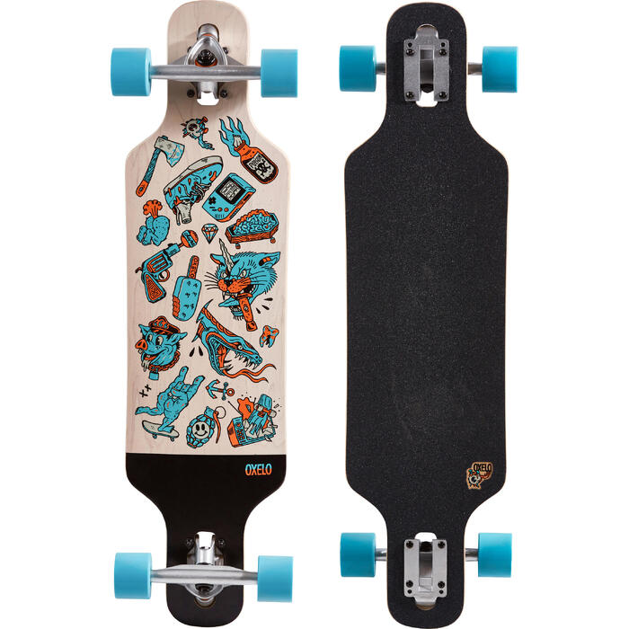 Longboards LONGBOARD DROP MINI CORE BLEU OXELO Decathlon