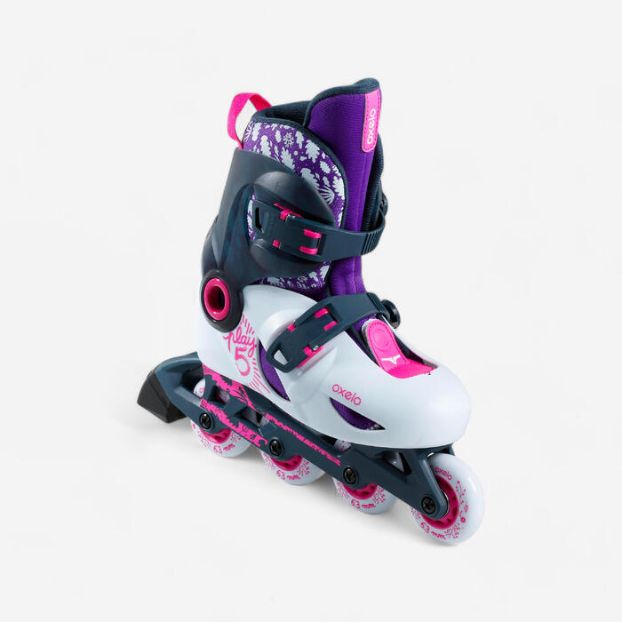 roller enfant PLAY5 tonic rose Oxelo Decathlon