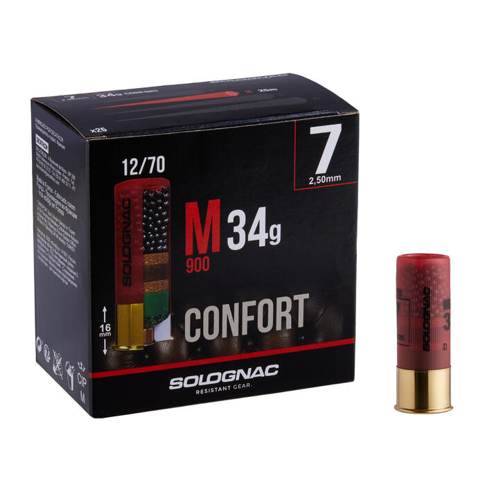 Calibre 12 CARTOUCHE M900 34g CONFORT CALIBRE 12/70 PLOMB ...