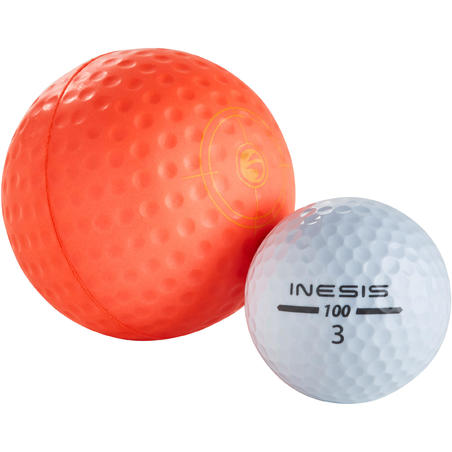 Balle mousse golf enfant x1 - INESIS rose corail