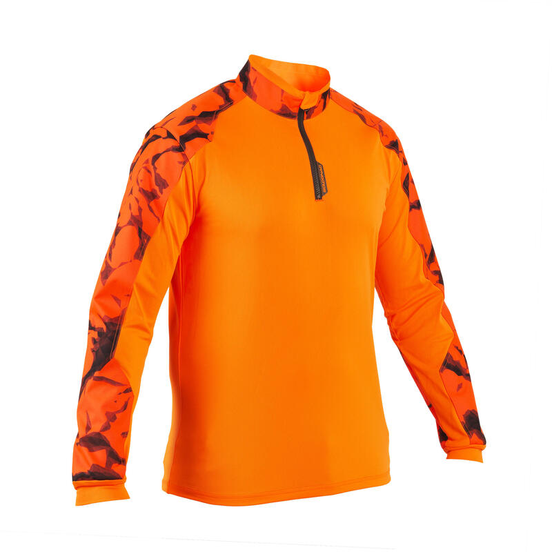 T-SHIRT CHASSE MANCHES LONGUES SUPERTRACK ORANGE FLUO