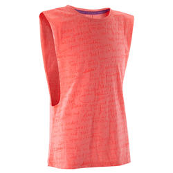 T shirt ouverture côté orange fille