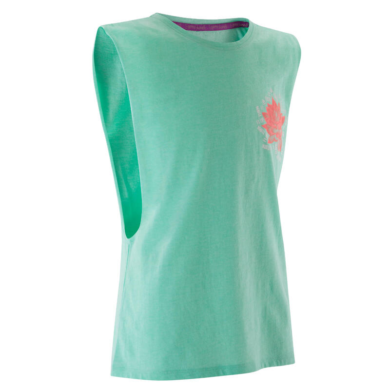 T shirt ouverture côté vert menthe fille
