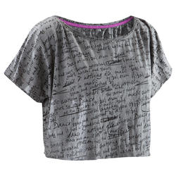 T shirt court danse femme gris chiné foncé.