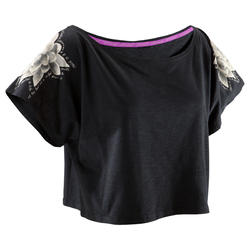 T shirt court danse femme noir.