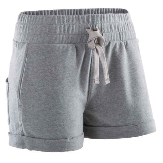 
      Women's Modern Dance Shorts - Grey with Grey Drawstring
  