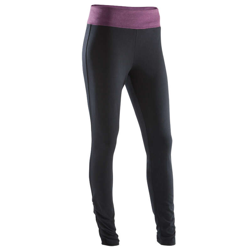 Leggings Yoga Suave Mulher Algodão Biológico Preto Domyos À Venda Na