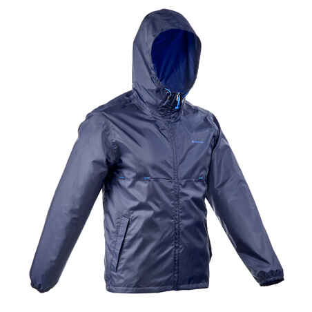 Chaqueta impermeable de senderismo cierre completo para Hombre Quechua azul