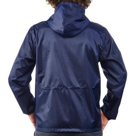 Men's waterpoof jacket full zip - NH100 - Navy Blue