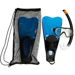 Adult Snorkelling Kit Mask Snorkel SNK 500 blue black