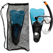 Kit de snorkeling Caraibes 100 Niños azul negro