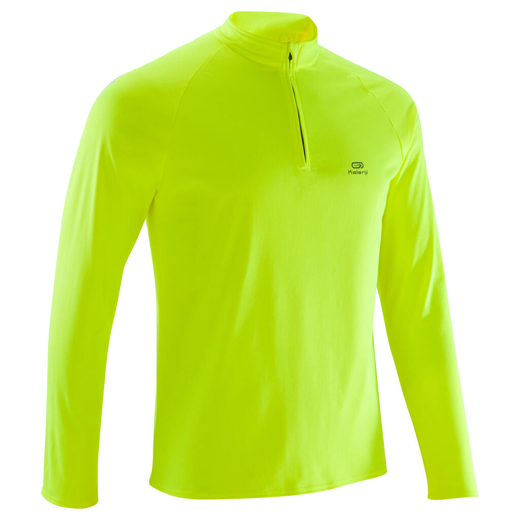 Ανδρική αθλητική μακρυμάνικη μπλούζα run warm - κίτρινη