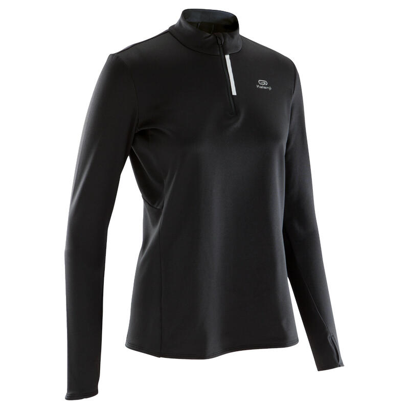 Women's Jogging Long-Sleeved Jersey Run Warm - Black Women's Jogging Long-Sleeved Jersey Run Warm - Black