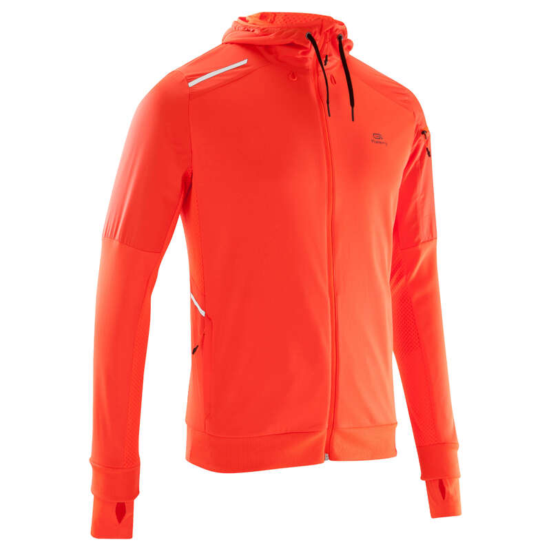 KALENJI Run Warm + Men's Running Jacket Orange Decathlon