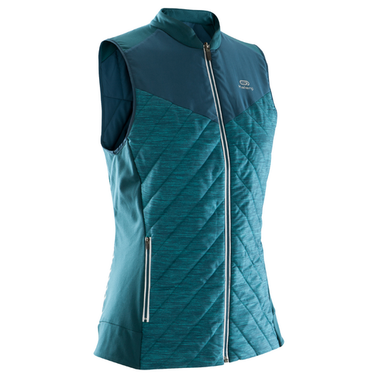 GILET SANS MANCHES JOGGING FEMME RUN WARM VERT