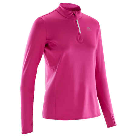 MAILLOT MANCHES LONGUES JOGGING FEMME RUN WARM ROSE