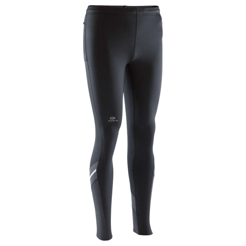 KALENJI RUN WARM+ MEN'S RUNNING TIGHTS BLACK Decathlon