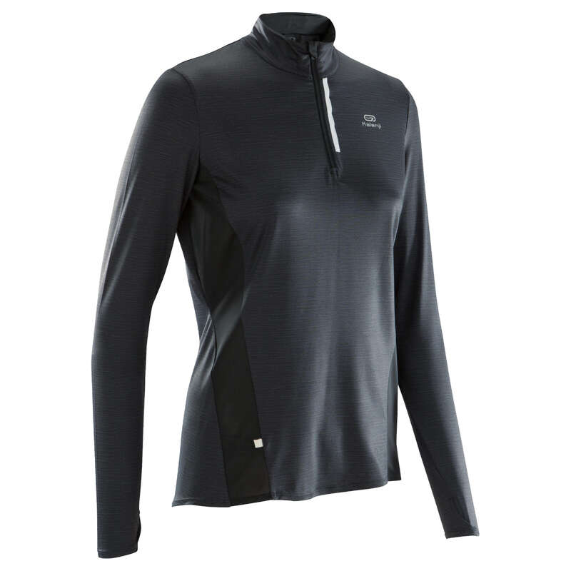 REGULAR WOMAN JOG WARM/MILD WHTR CLOTHES Clothing - JERSEY RUN DRY+ ZIP KALENJI - By Sport