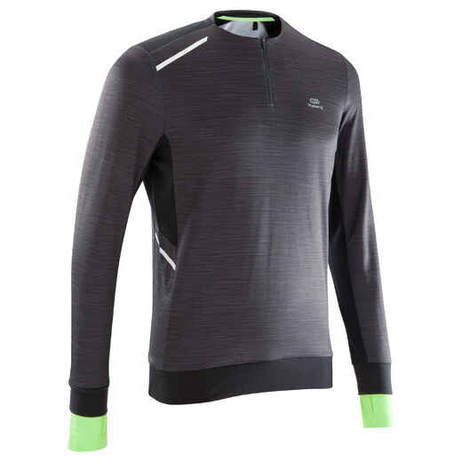 
      Run Warm+ Men's Running Long-Sleeved T-Shirt - Mottled Black
  