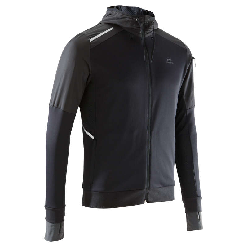KALENJI Run Warm+ Men's Running Jacket Black Decathlon