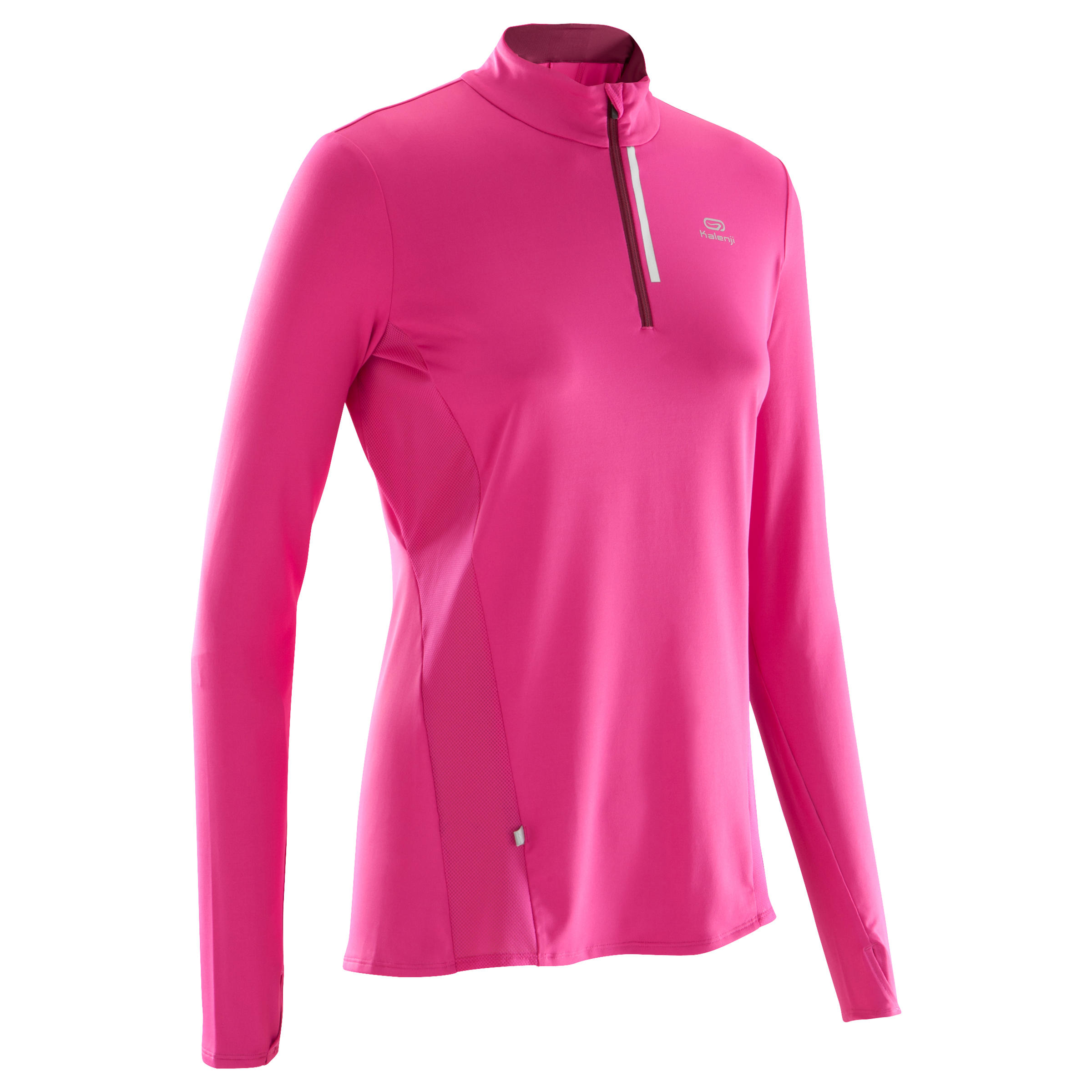 KALENJI Run Dry + Zip Women's Running Long-Sleeved Shirt - Pink