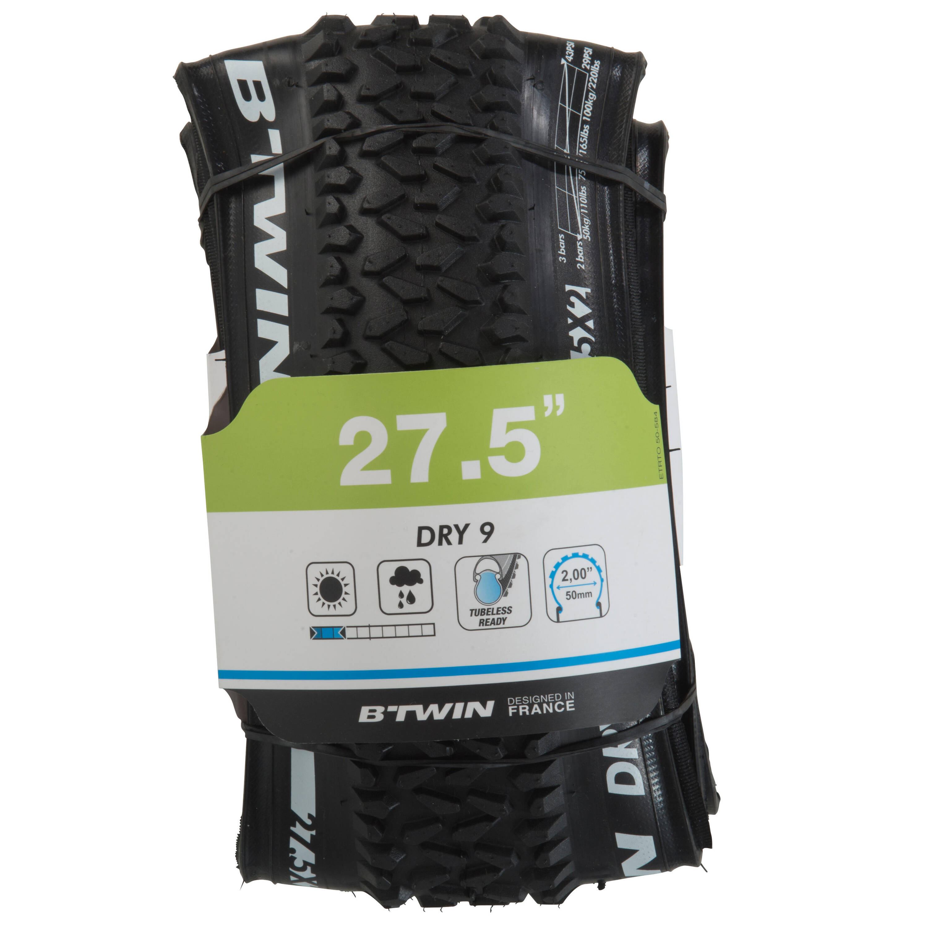 Dry 9 27.5x2.00 Tubeless Ready Flex Bead Mountain Bike Tyre / ETRTO 50-584 -  4