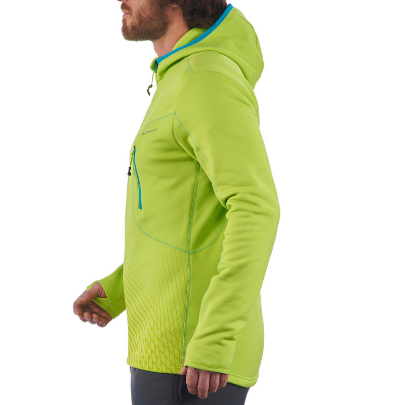 Forclaz 400 Men's Mountain Hiking Fleece Jacket Anis Green Decathlon