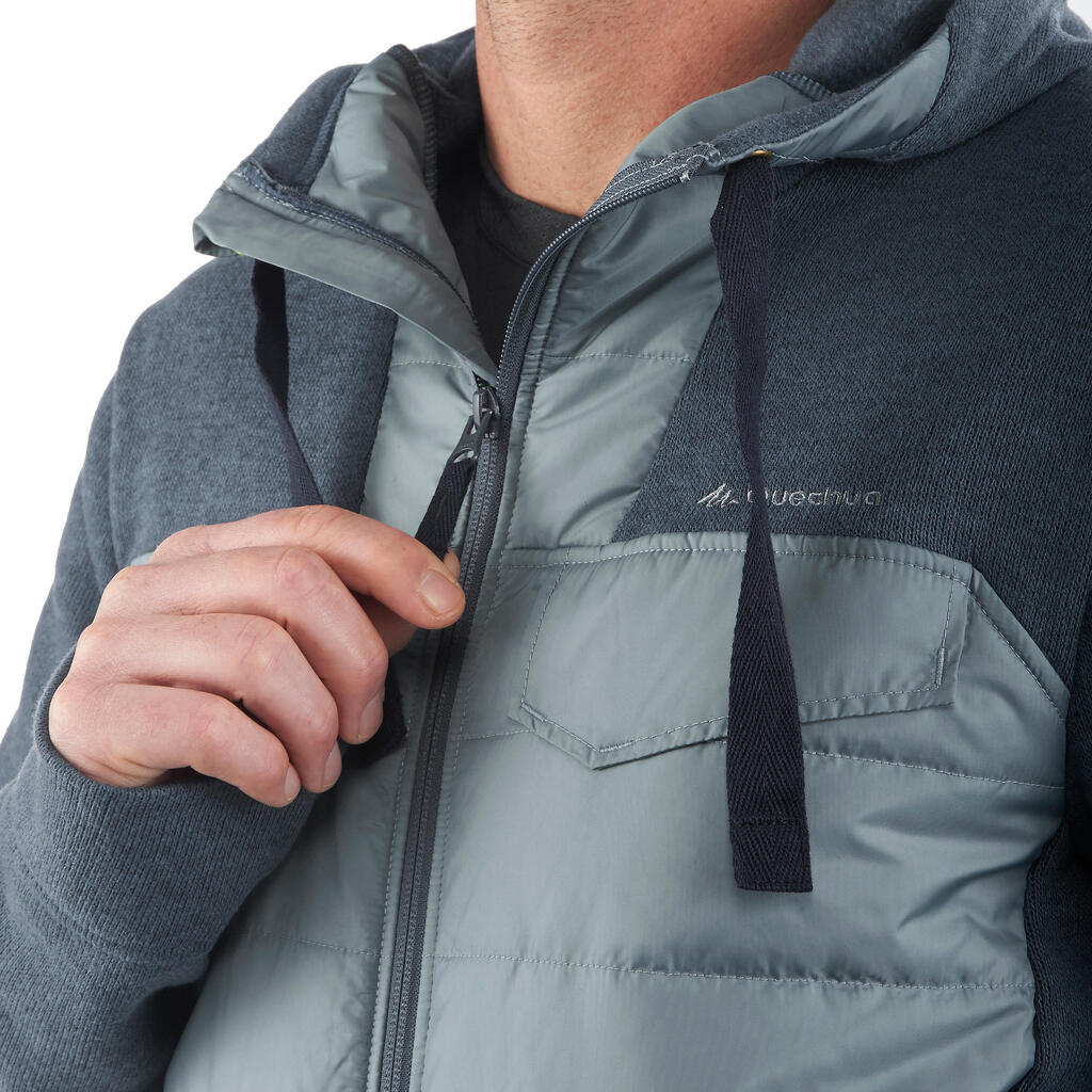 Sweatjacke Herren Hybridjacke mit Kapuze Wandern - NH100