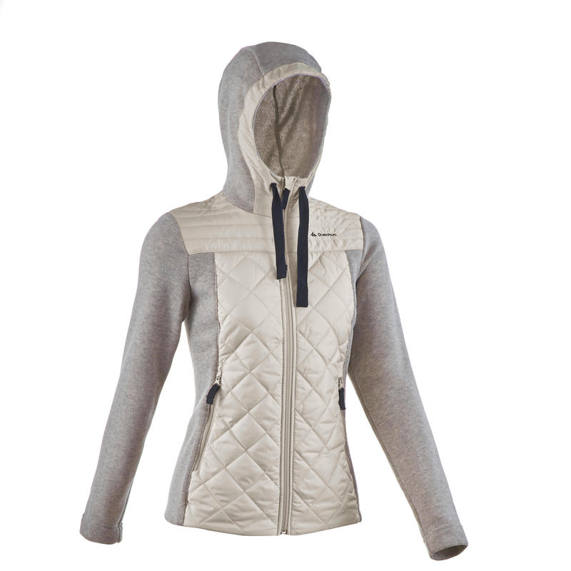 Chandail de randonnée nature femme NH500 hybride beige Chandail de randonnée nature femme NH500 hybride beige
