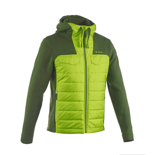 Pull randonnée nature homme NH500 Hybrid vert clair