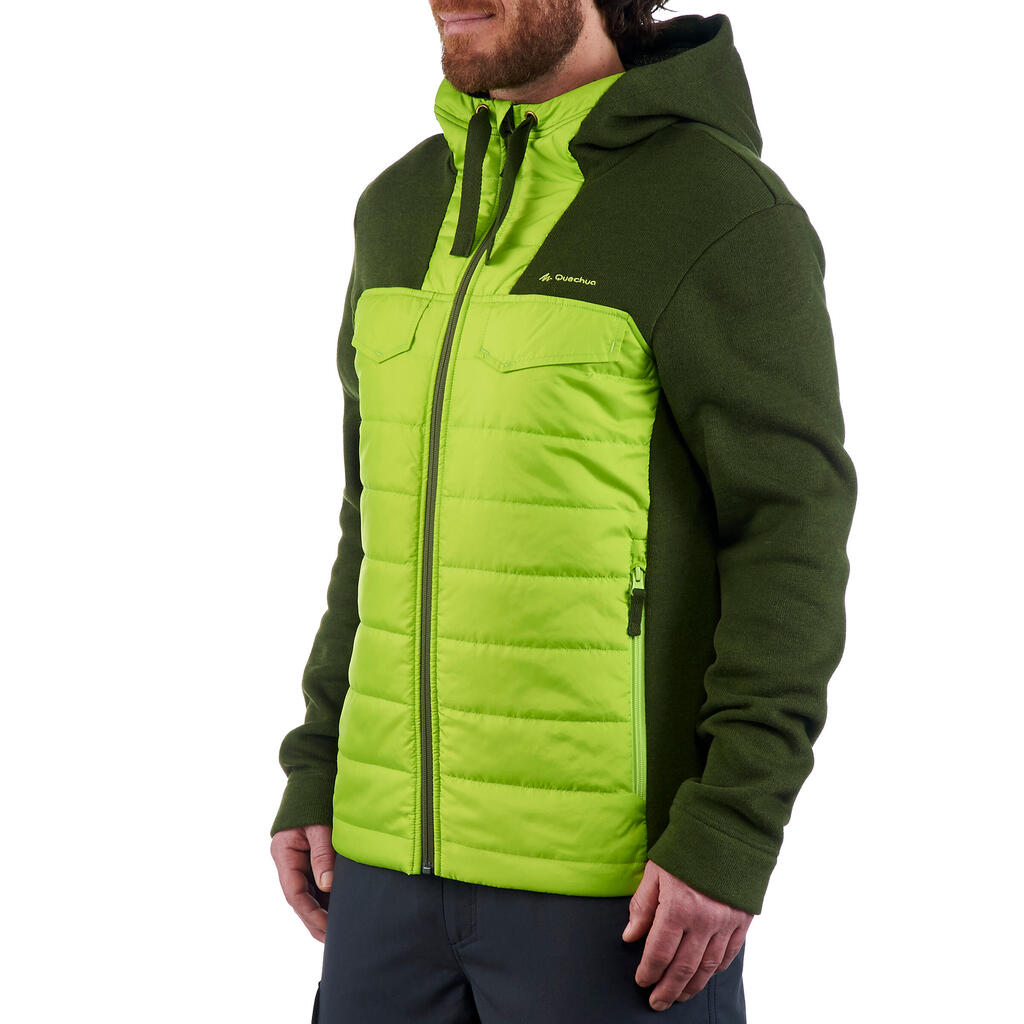 Sweatjacke Herren Hybridjacke mit Kapuze Wandern - NH100