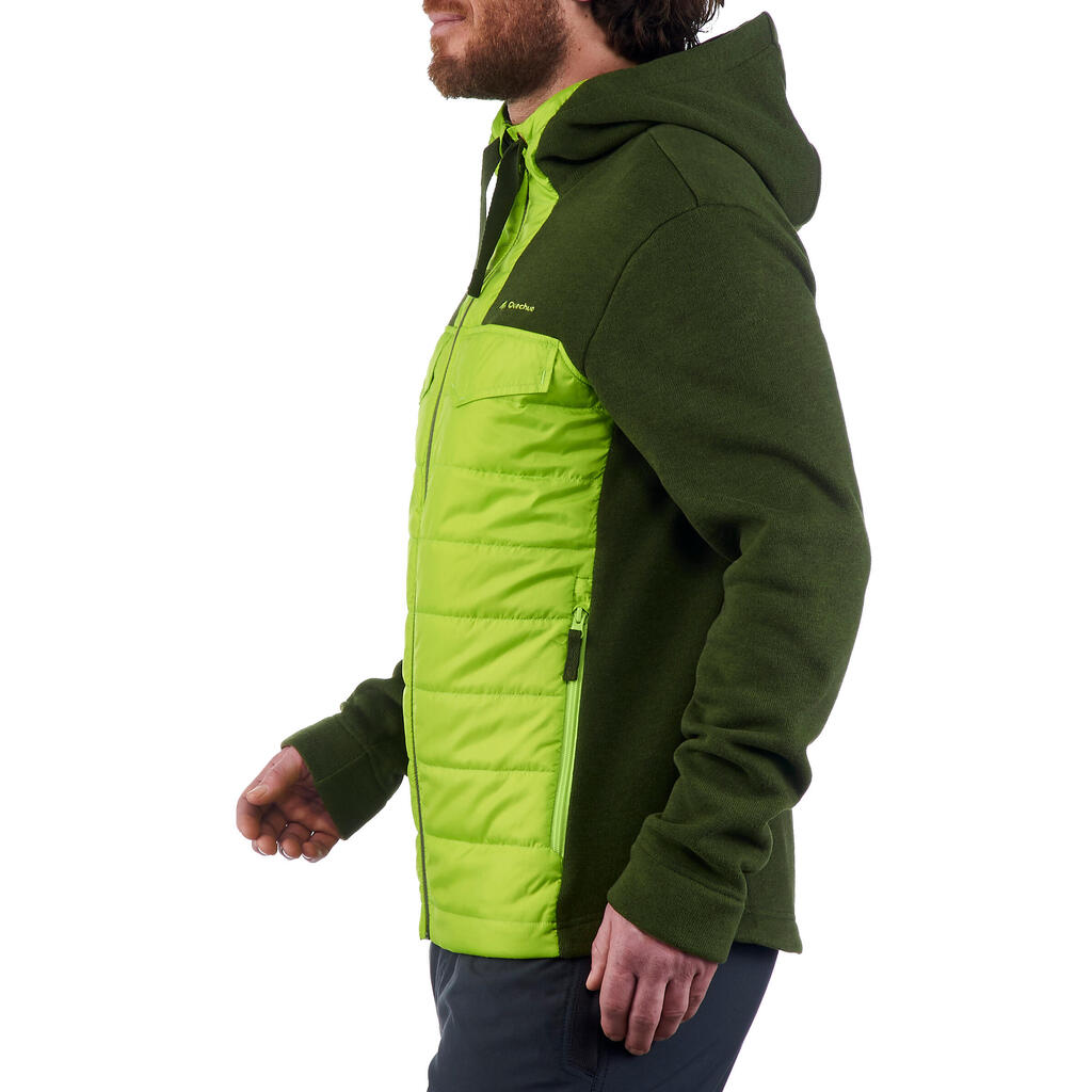 Sweatjacke Herren Hybridjacke mit Kapuze Wandern - NH100