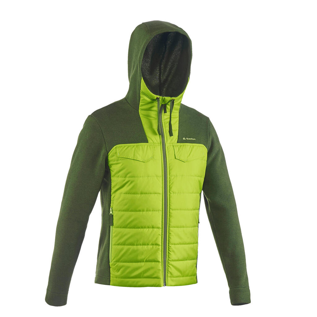 Sweatjacke Herren Hybridjacke mit Kapuze Wandern - NH100