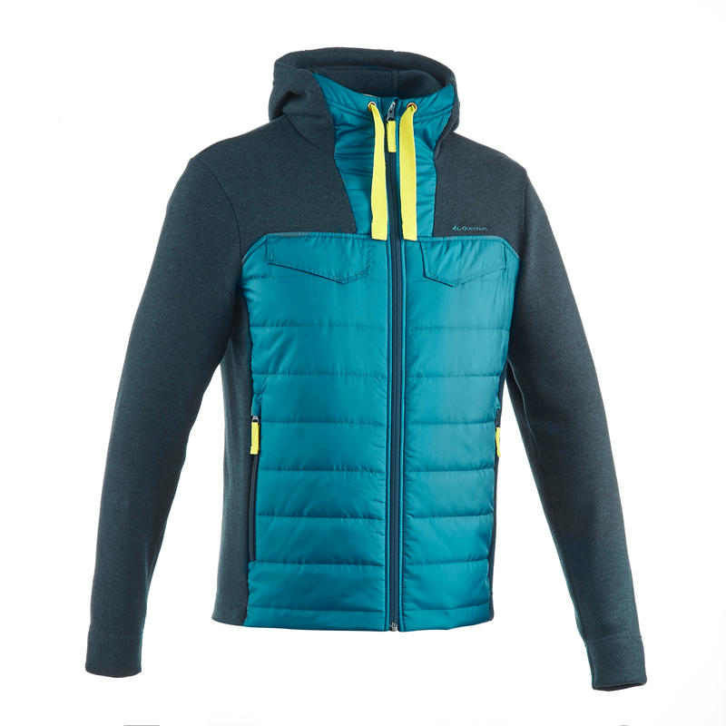 Chandail de randonnée nature homme NH500 Hybride turquoise Chandail de randonnée nature homme NH500 Hybride turquoise