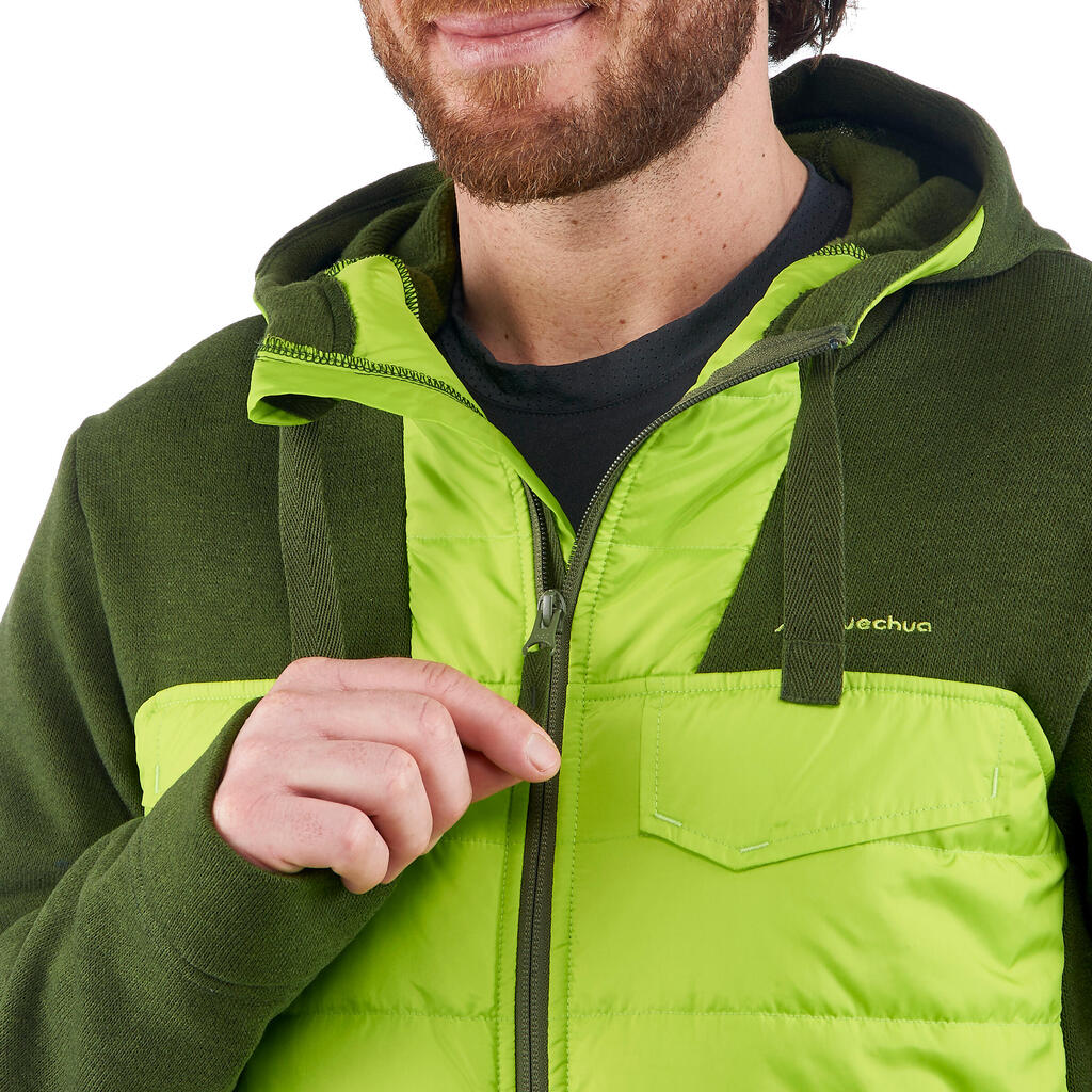 Sweatjacke Herren Hybridjacke mit Kapuze Wandern - NH100