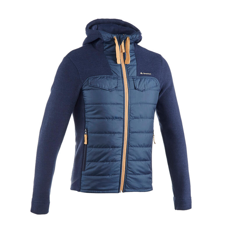 Chandail de randonnée nature homme NH500 Hybride marine Chandail de randonnée nature homme NH500 Hybride marine