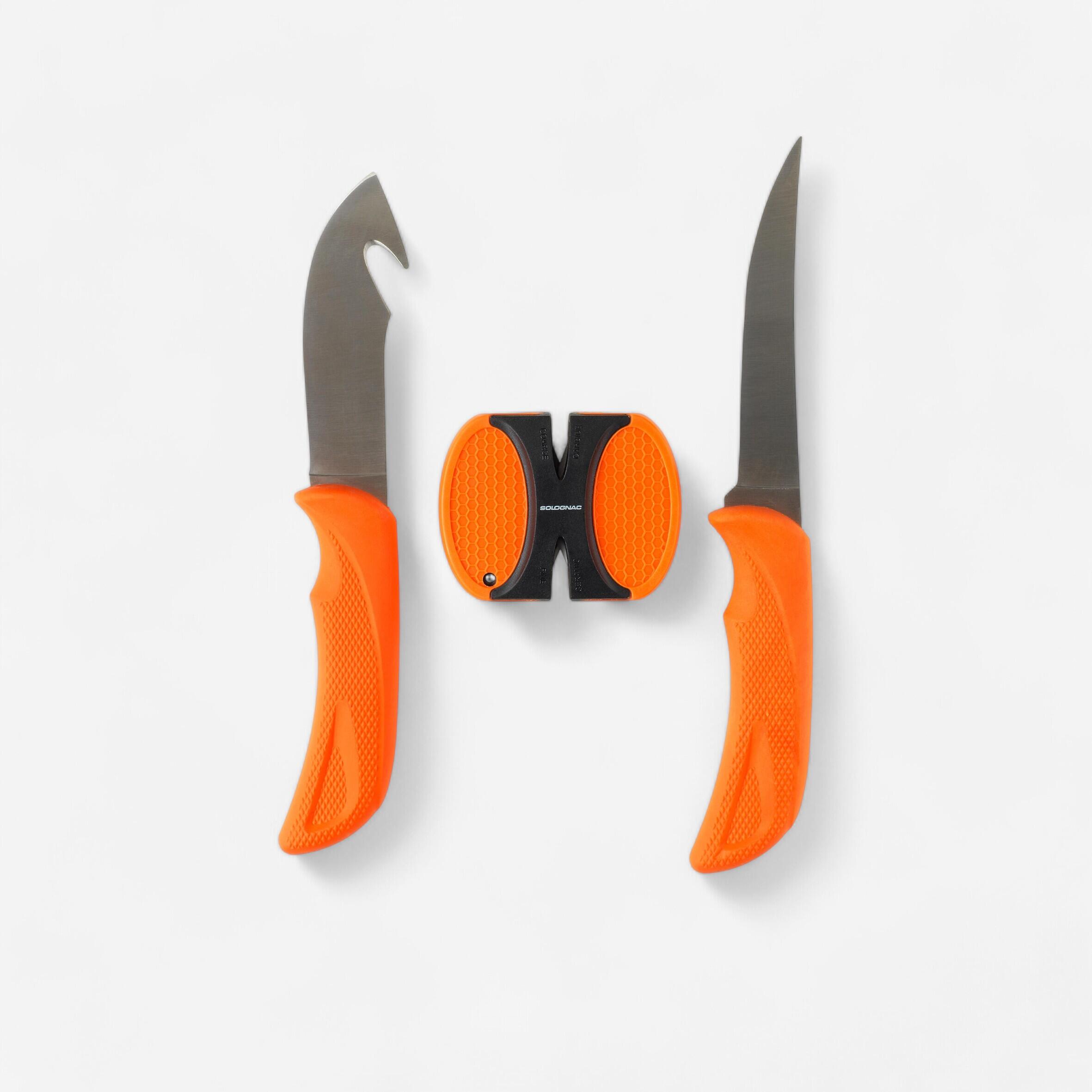 SOLOGNAC Súprava nožov a brúsidla na zverinu UNI