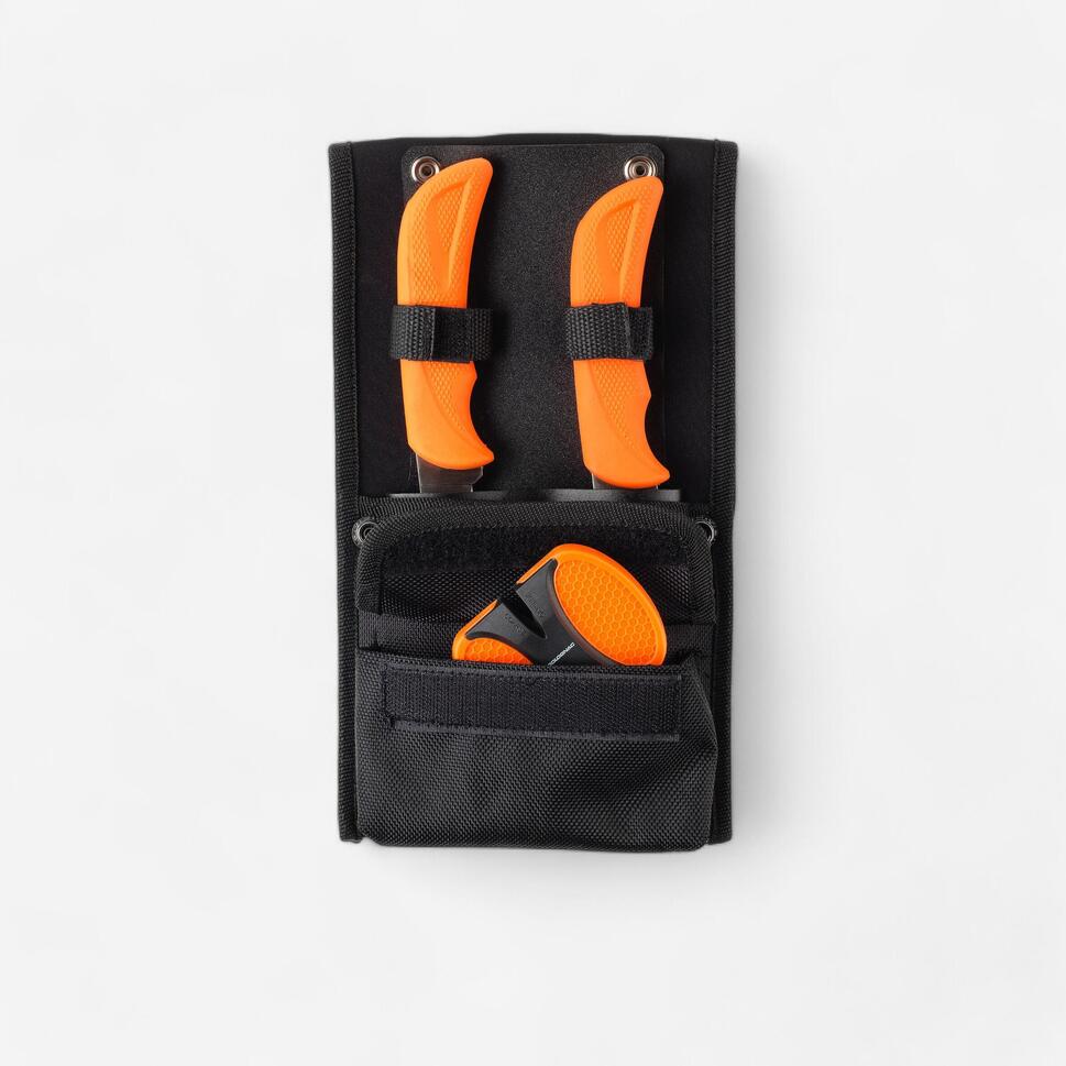 Zestaw noży z ostrzałką do oprawiania zwierzyny