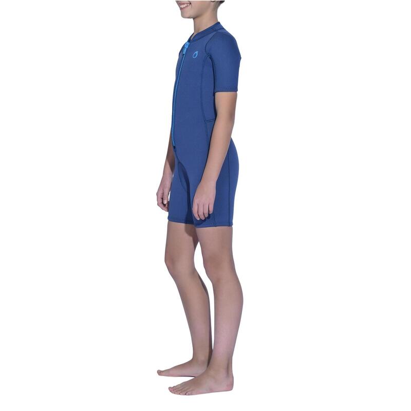 Shorty voor kinderen neopreen 2 mm marineblauw