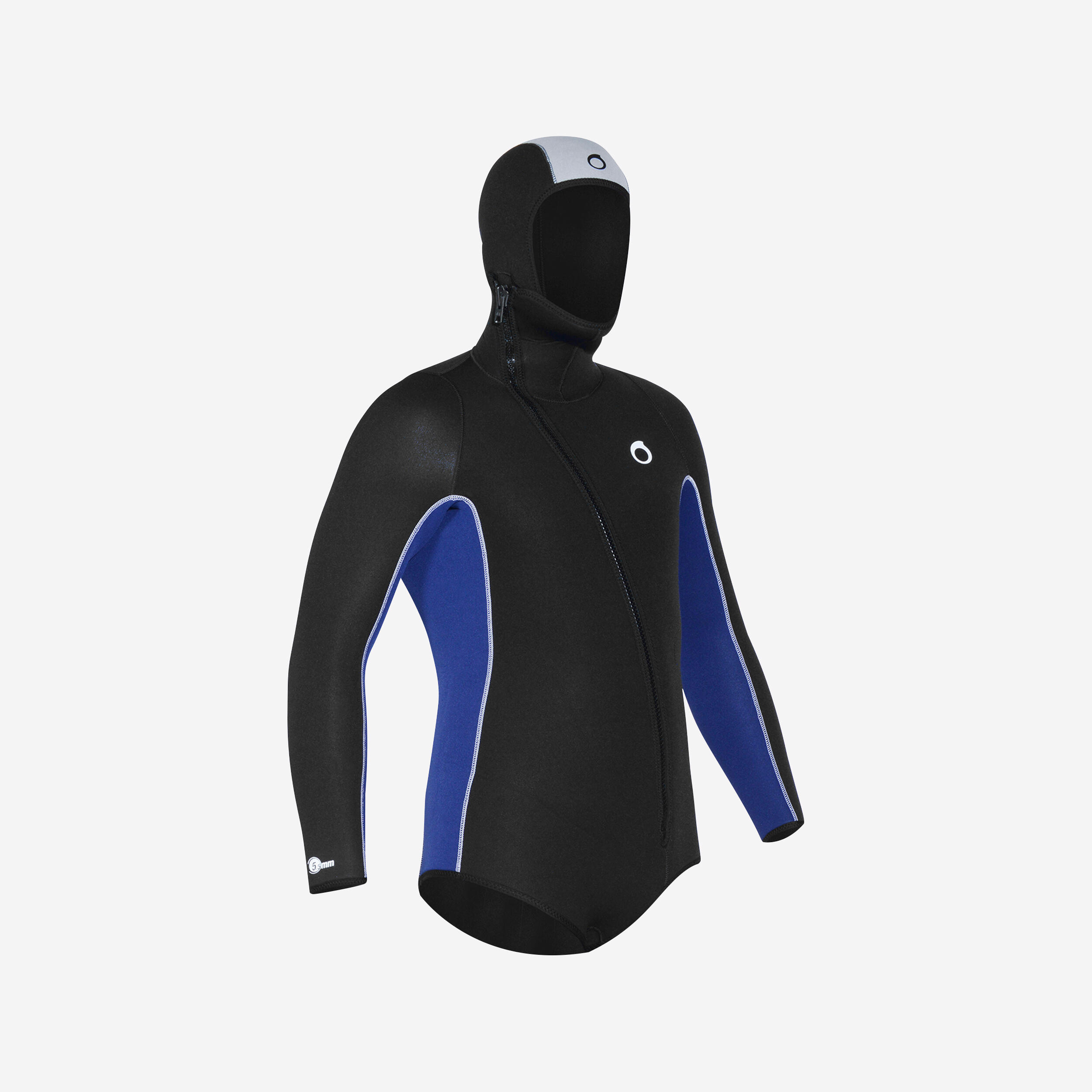 Men’s Diving Jacket With Hood 5.5mm Neoprene Scd Black And Blue