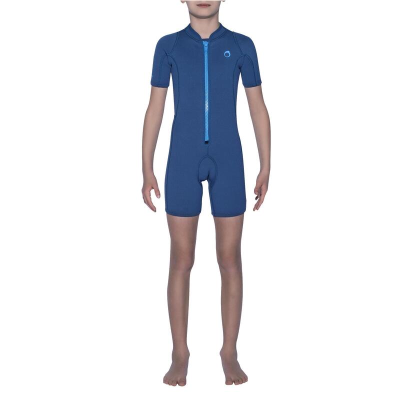 Shorty voor kinderen neopreen 2 mm marineblauw