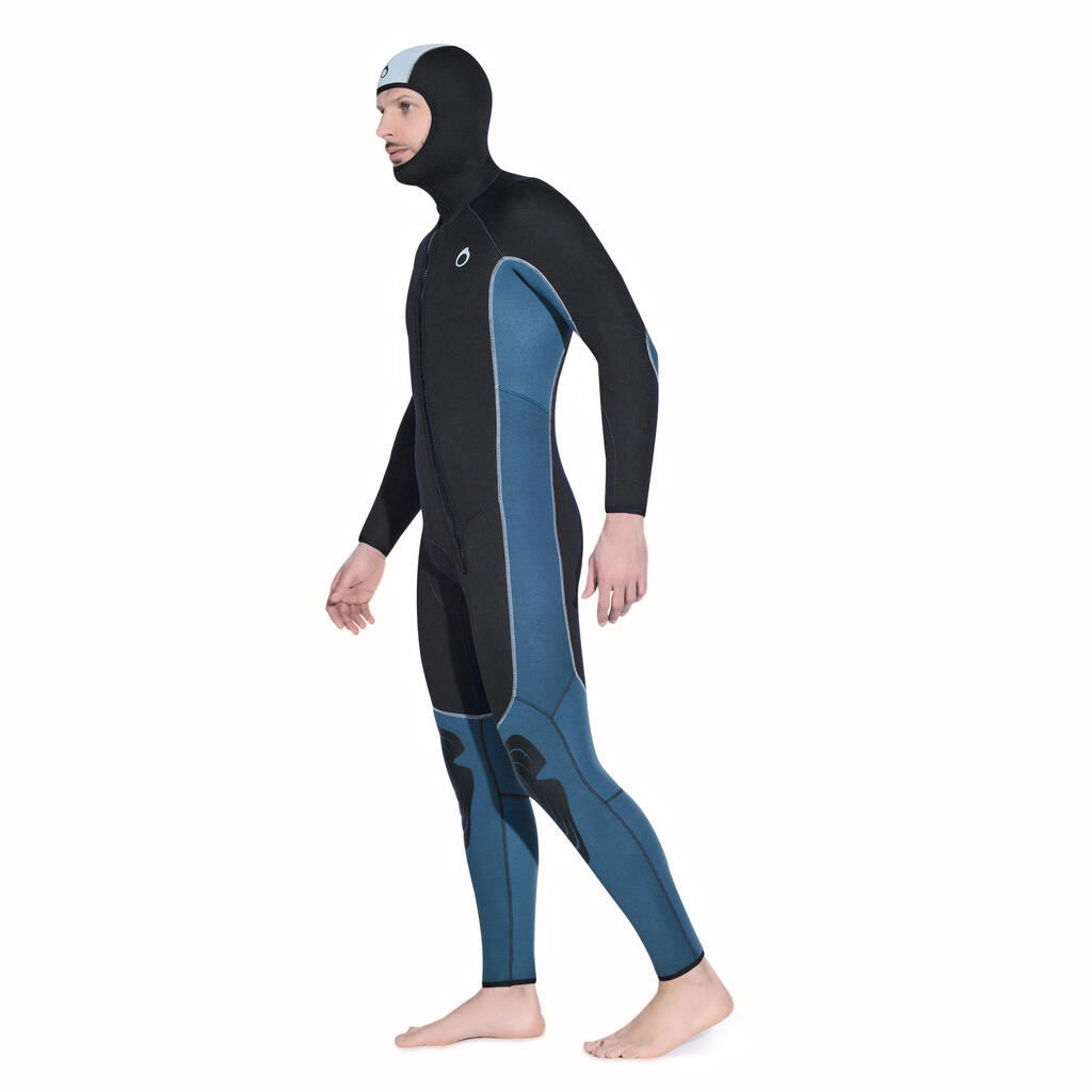 Men's Scuba Diving SCD Neoprene Wetsuit 100 5.5 mm black/grey