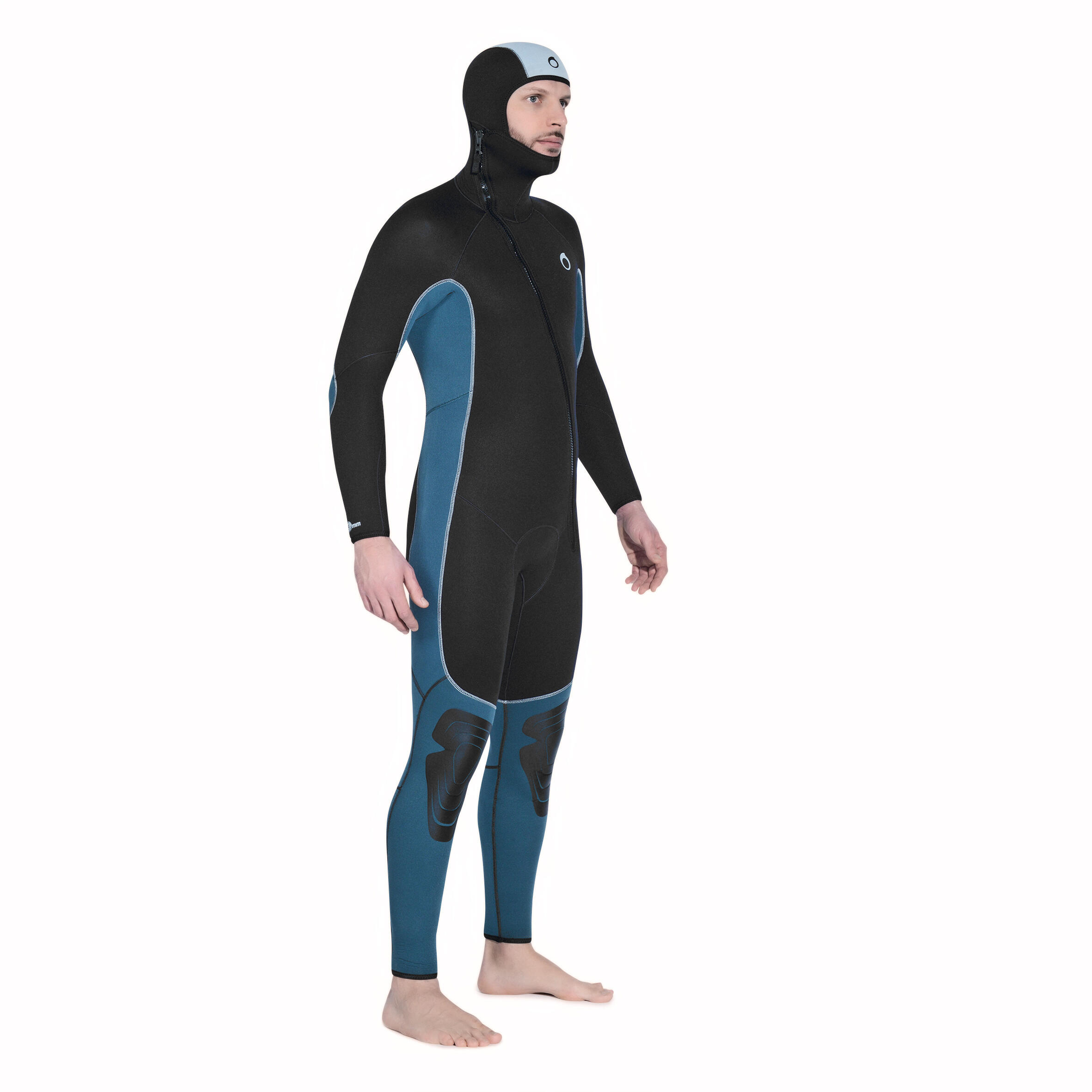 Men's Scuba Diving SCD Neoprene Wetsuit 100 5.5 mm black/grey 3/14